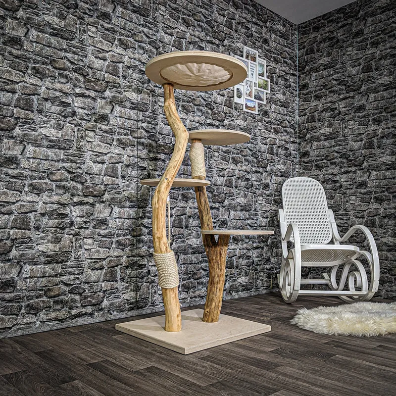 Naturkratzbaum 2093 Kratzbaum Natur Holz Design 145 cm hoch