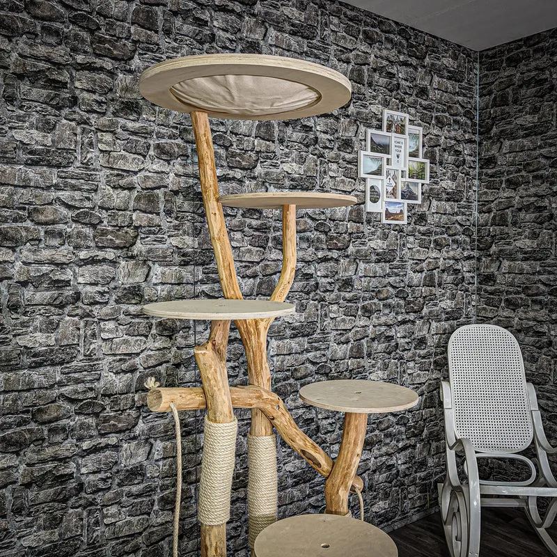 Naturkratzbaum 2096 Kratzbaum Natur Holz Design 180 cm hoch