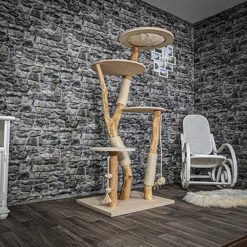 Naturkratzbaum 2097 Kratzbaum Natur Holz Design 168 cm hoch