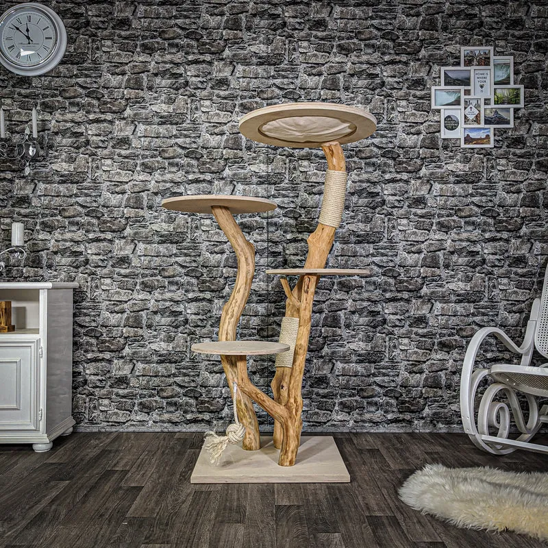 Naturkratzbaum 2098 Kratzbaum Natur Holz Design 145 cm hoch