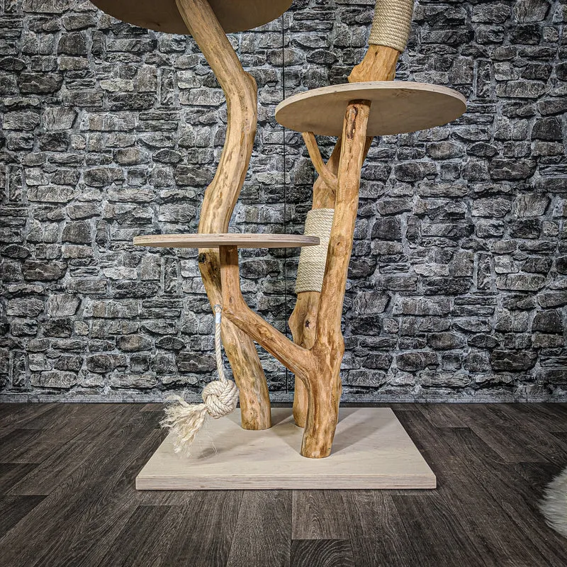 Naturkratzbaum 2098 Kratzbaum Natur Holz Design 145 cm hoch