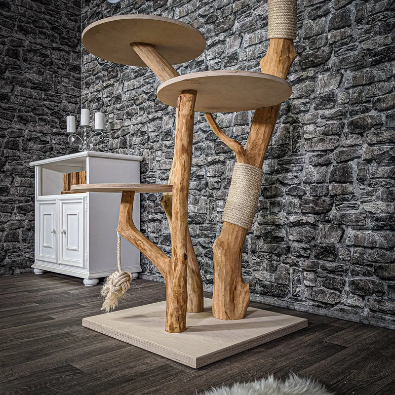 Naturkratzbaum 2098 Kratzbaum Natur Holz Design 145 cm hoch