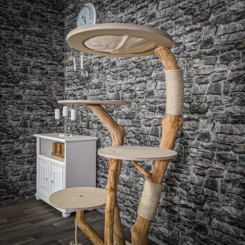 Naturkratzbaum 2098 Kratzbaum Natur Holz Design 145 cm hoch