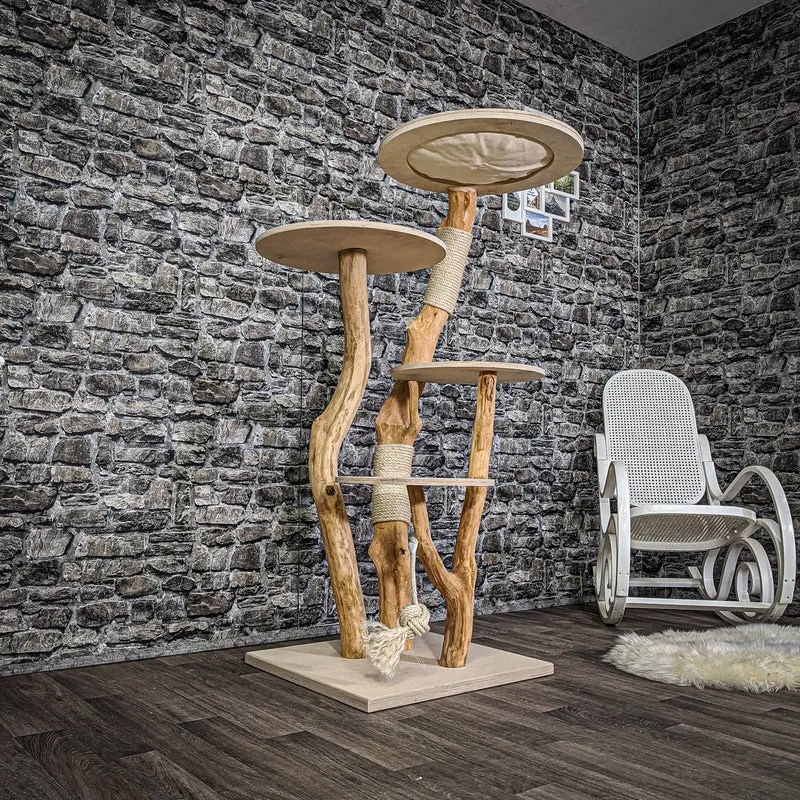 Naturkratzbaum 2098 Kratzbaum Natur Holz Design 145 cm hoch