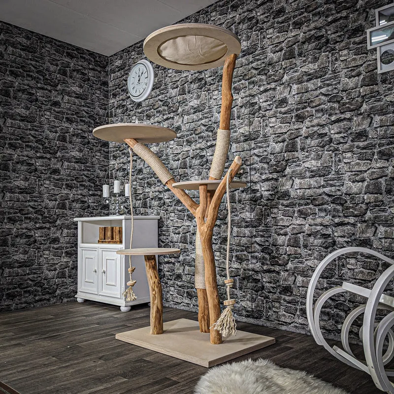Naturkratzbaum 2099 Kratzbaum Natur Holz Design 175 cm hoch
