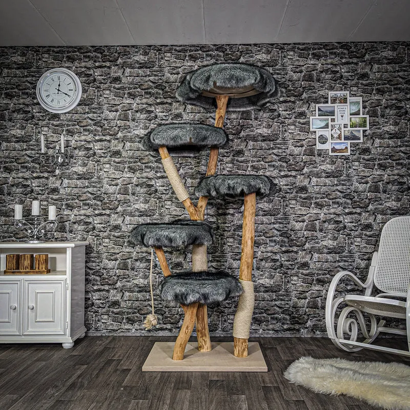 Naturkratzbaum 2100 Kratzbaum Natur Holz Design 195 cm hoch