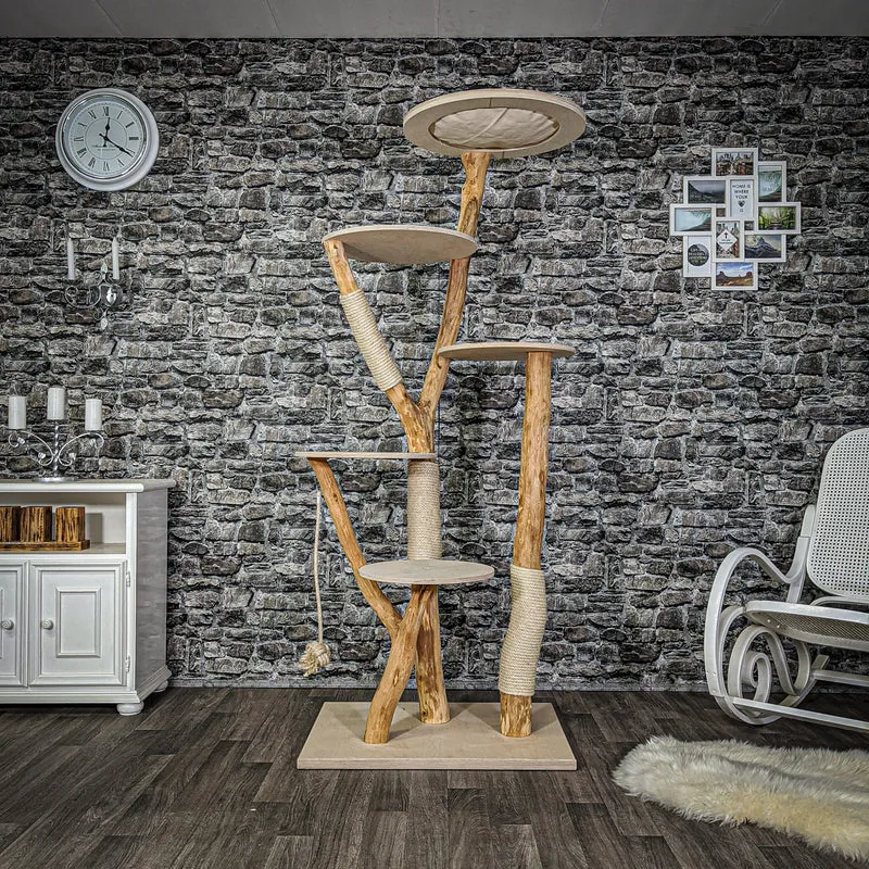Naturkratzbaum 2100 Kratzbaum Natur Holz Design 195 cm hoch