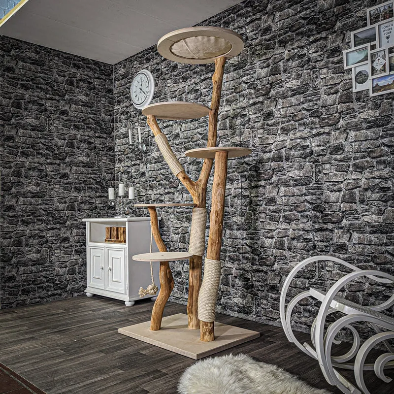 Naturkratzbaum 2100 Kratzbaum Natur Holz Design 195 cm hoch