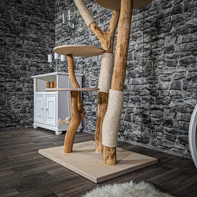 Naturkratzbaum 2100 Kratzbaum Natur Holz Design 195 cm hoch