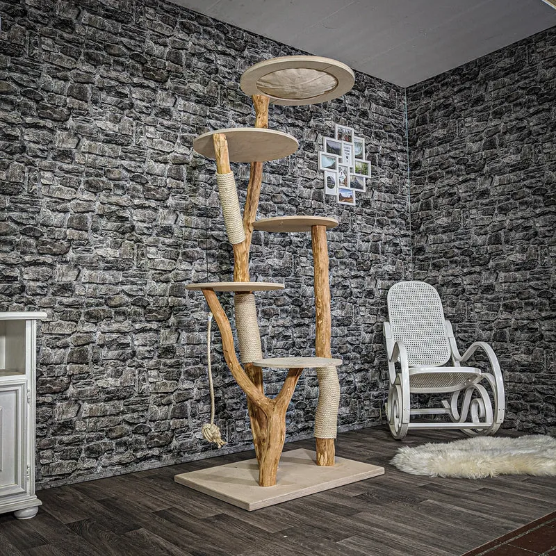 Naturkratzbaum 2100 Kratzbaum Natur Holz Design 195 cm hoch