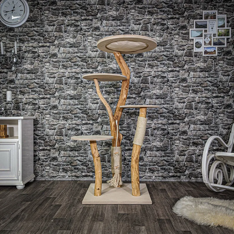 Naturkratzbaum 2102 Kratzbaum Natur Holz Design 148 cm hoch