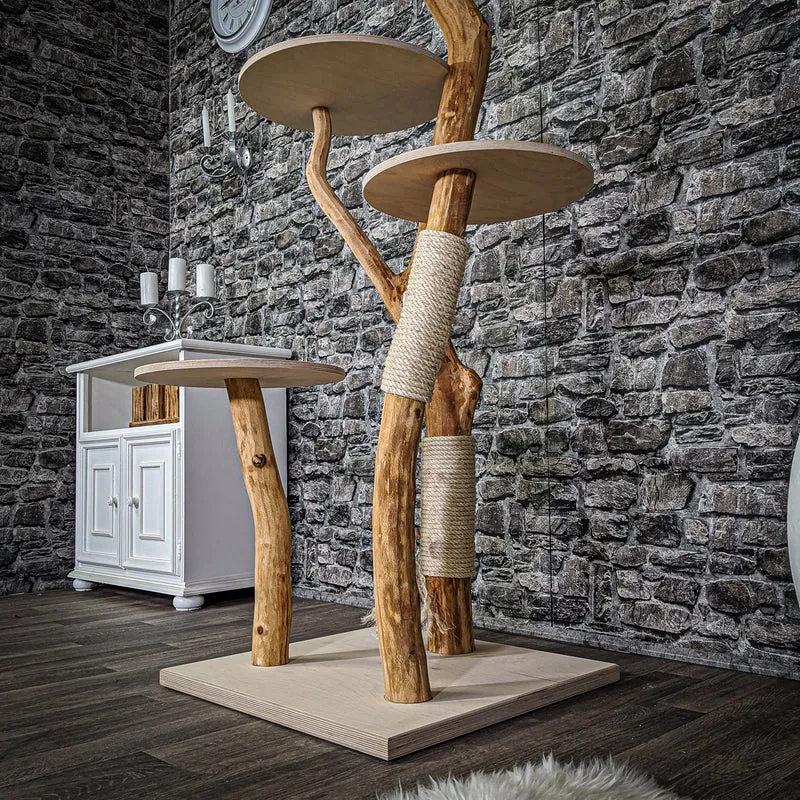 Naturkratzbaum 2102 Kratzbaum Natur Holz Design 148 cm hoch
