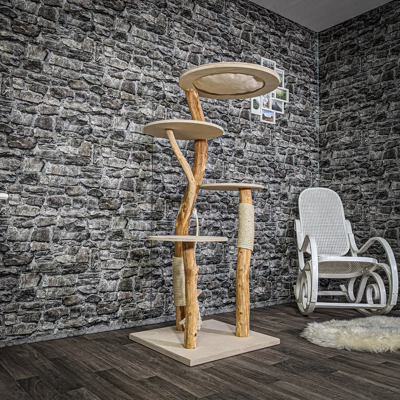 Naturkratzbaum 2102 Kratzbaum Natur Holz Design 148 cm hoch