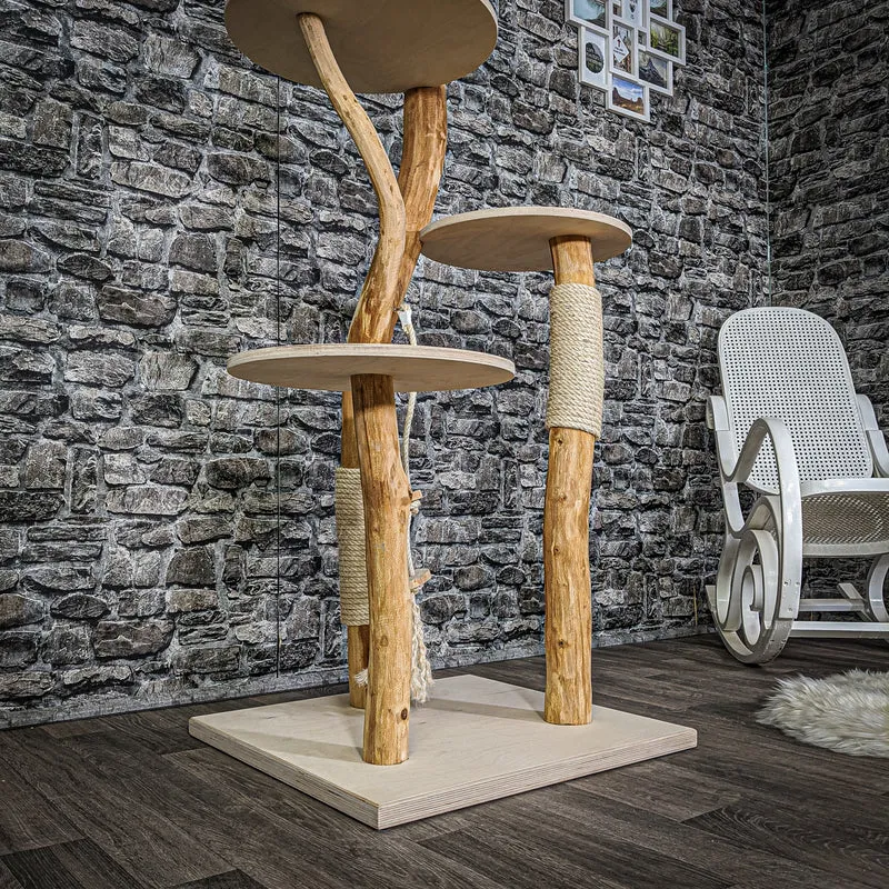 Naturkratzbaum 2102 Kratzbaum Natur Holz Design 148 cm hoch