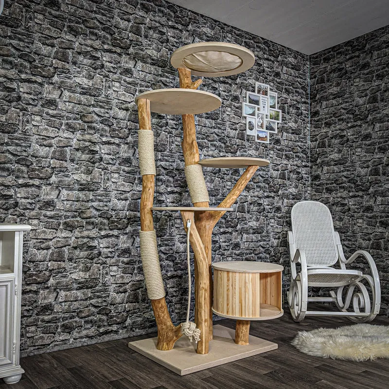 Naturkratzbaum 2103 Kratzbaum Natur Holz Design 193 cm hoch