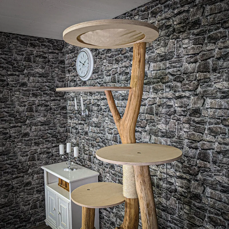 Naturkratzbaum 2107 Kratzbaum Natur Holz Design 205 cm hoch