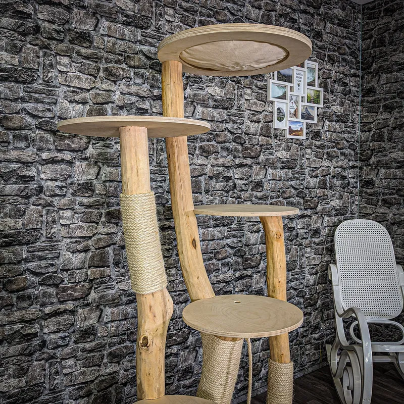 Naturkratzbaum 2108 Kratzbaum Natur Holz Design 175 cm hoch