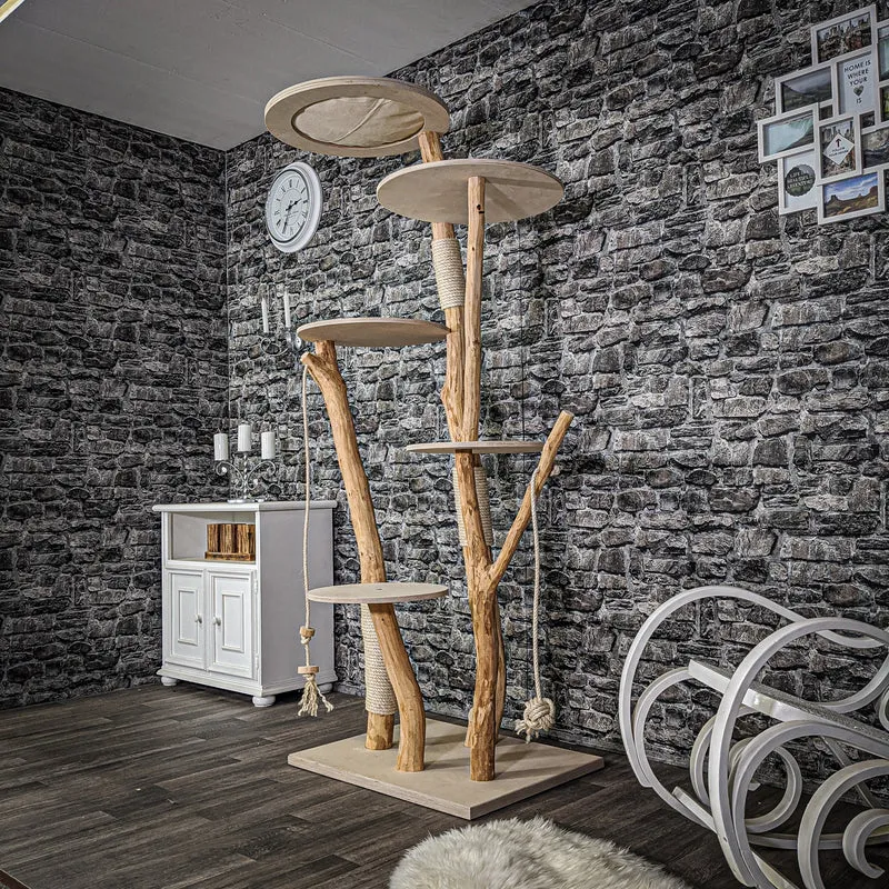 Naturkratzbaum 2110 Kratzbaum Natur Holz Design 200 cm hoch
