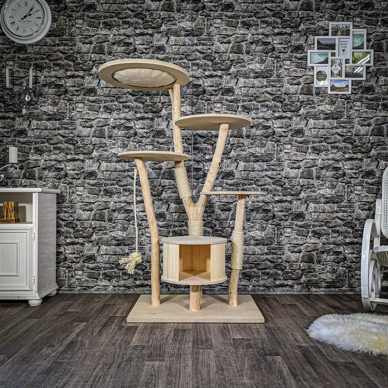 Naturkratzbaum 2090 Kratzbaum Natur Holz Design 150 cm hoch