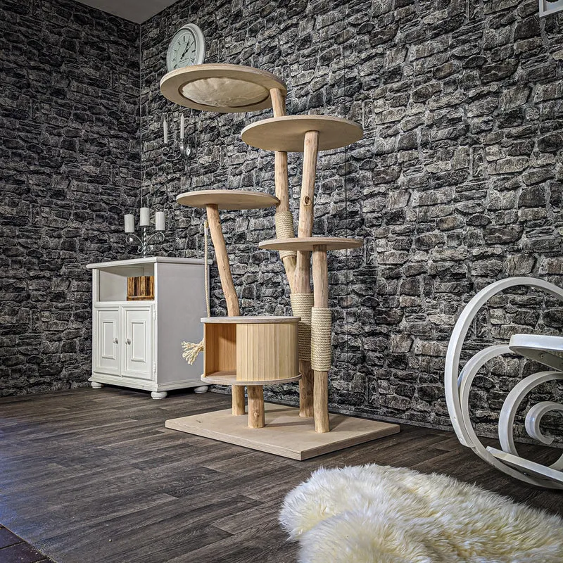 Naturkratzbaum 2090 Kratzbaum Natur Holz Design 150 cm hoch