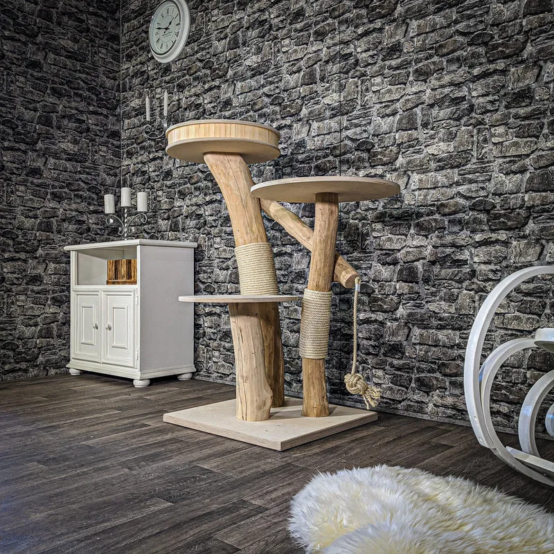 Naturkratzbaum 2089 Kratzbaum Natur Holz Design 120 cm hoch