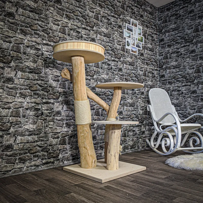 Naturkratzbaum 2089 Kratzbaum Natur Holz Design 120 cm hoch