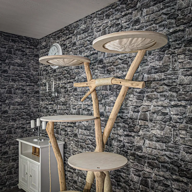 Naturkratzbaum 2088 Kratzbaum Natur Holz Design 185 cm hoch