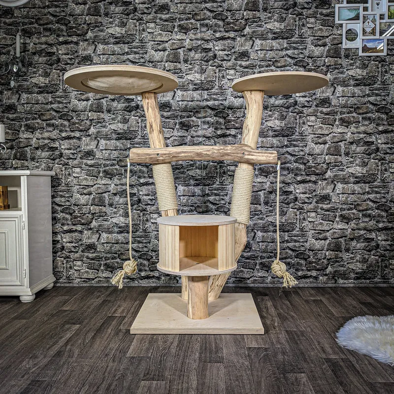 Naturkratzbaum 2086 Kratzbaum Natur Holz Design 125 cm hoch