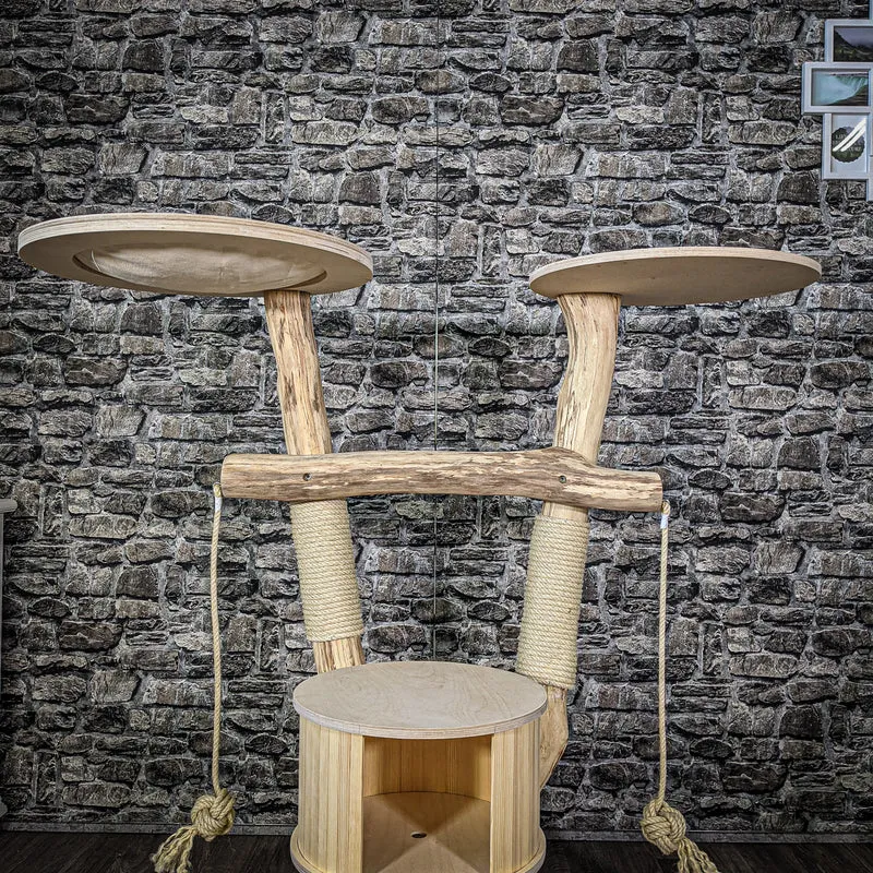 Naturkratzbaum 2086 Kratzbaum Natur Holz Design 125 cm hoch