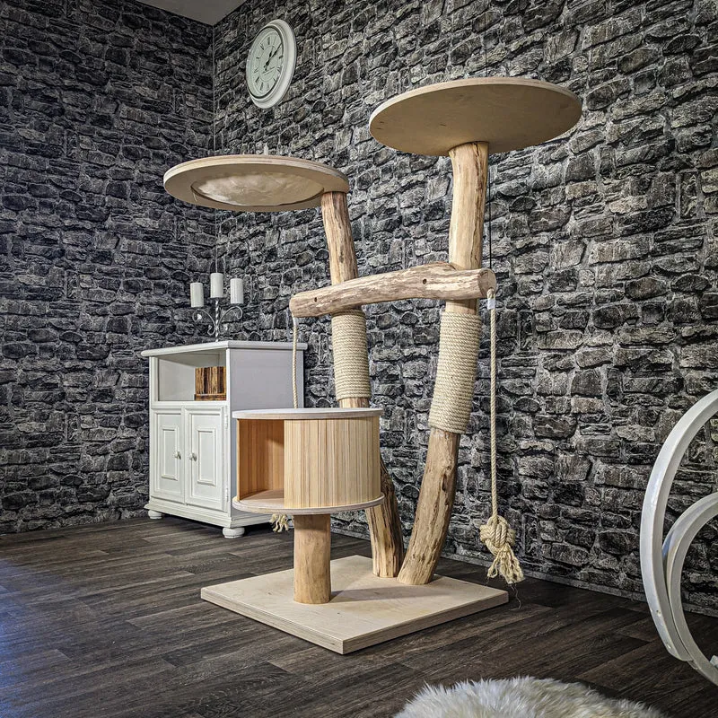Naturkratzbaum 2086 Kratzbaum Natur Holz Design 125 cm hoch