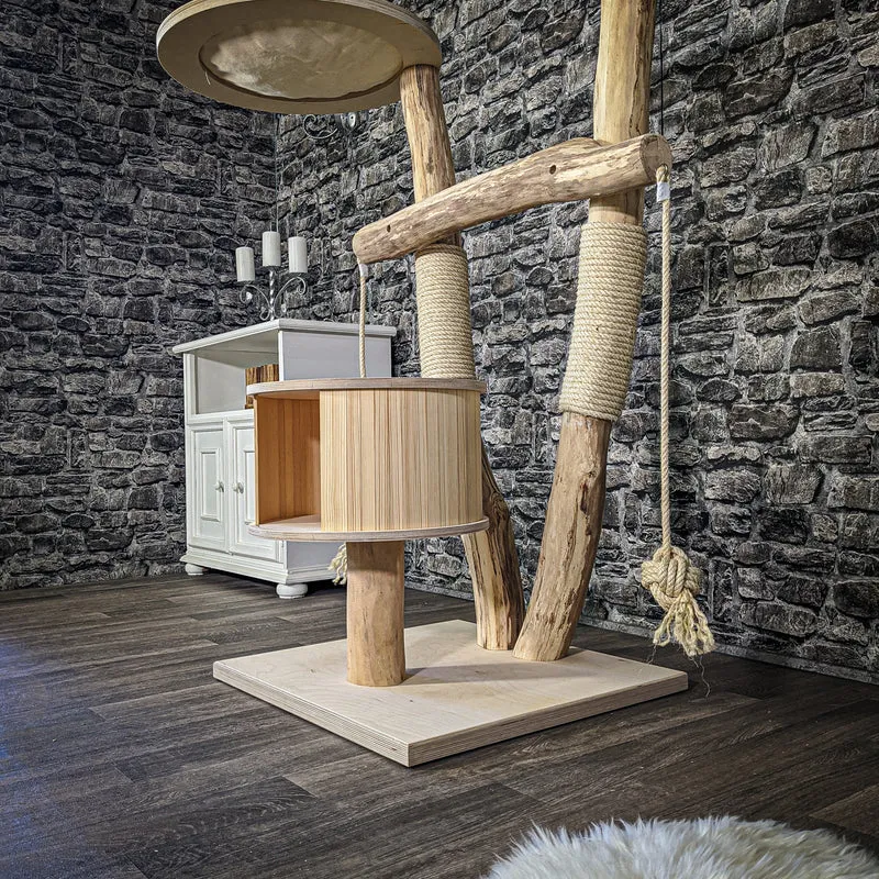 Naturkratzbaum 2086 Kratzbaum Natur Holz Design 125 cm hoch