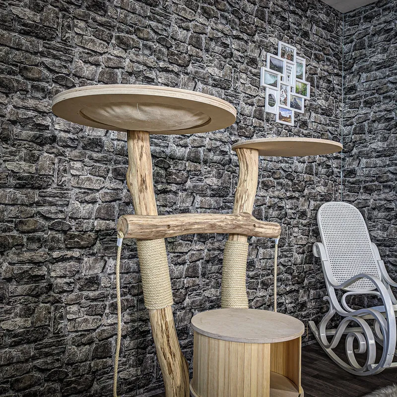 Naturkratzbaum 2086 Kratzbaum Natur Holz Design 125 cm hoch