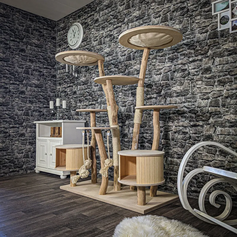 Naturkratzbaum 2085 Kratzbaum Natur Holz Design 150 cm hoch