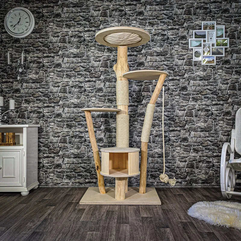 Naturkratzbaum 2084 Kratzbaum Natur Holz Design 170 cm hoch