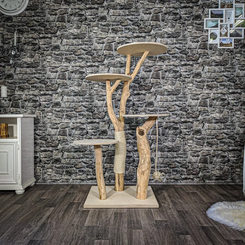 Naturkratzbaum 2082 Kratzbaum Natur Holz Design 145 cm hoch