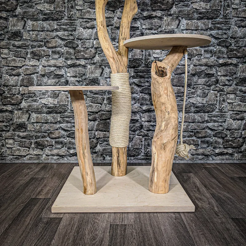Naturkratzbaum 2082 Kratzbaum Natur Holz Design 145 cm hoch