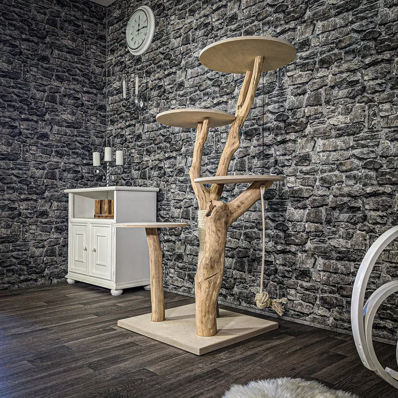 Naturkratzbaum 2082 Kratzbaum Natur Holz Design 145 cm hoch