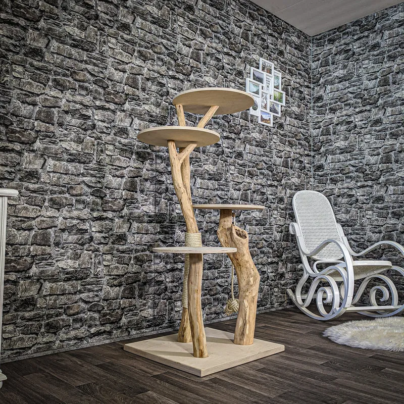 Naturkratzbaum 2082 Kratzbaum Natur Holz Design 145 cm hoch