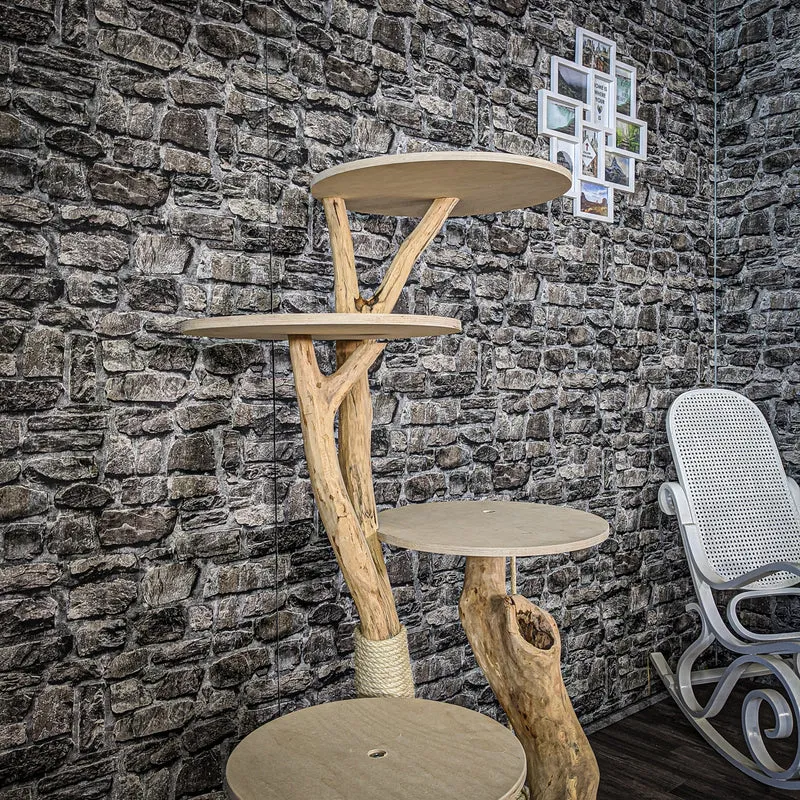 Naturkratzbaum 2082 Kratzbaum Natur Holz Design 145 cm hoch