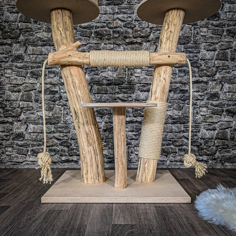 Naturkratzbaum 2080 Kratzbaum Natur Holz Design 118 cm hoch