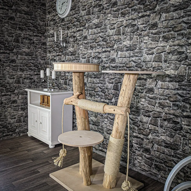 Naturkratzbaum 2080 Kratzbaum Natur Holz Design 118 cm hoch