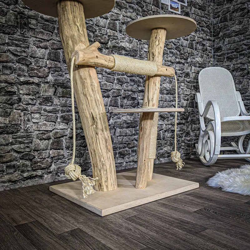 Naturkratzbaum 2080 Kratzbaum Natur Holz Design 118 cm hoch