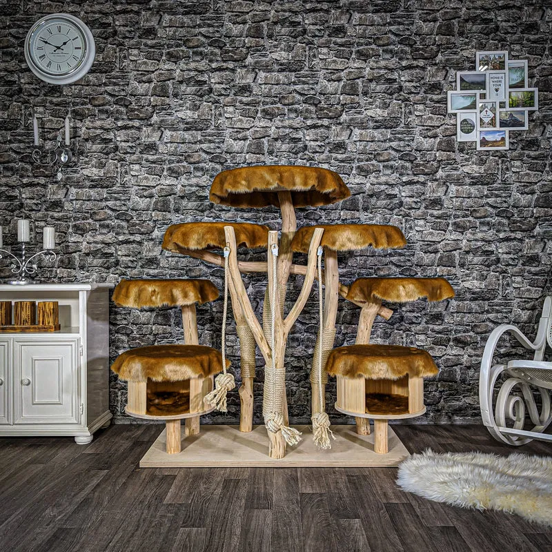 Naturkratzbaum 2078 Kratzbaum Natur Holz Design 130 cm hoch