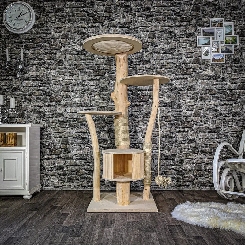 Naturkratzbaum 2075 Kratzbaum Natur Holz Design 155 cm hoch