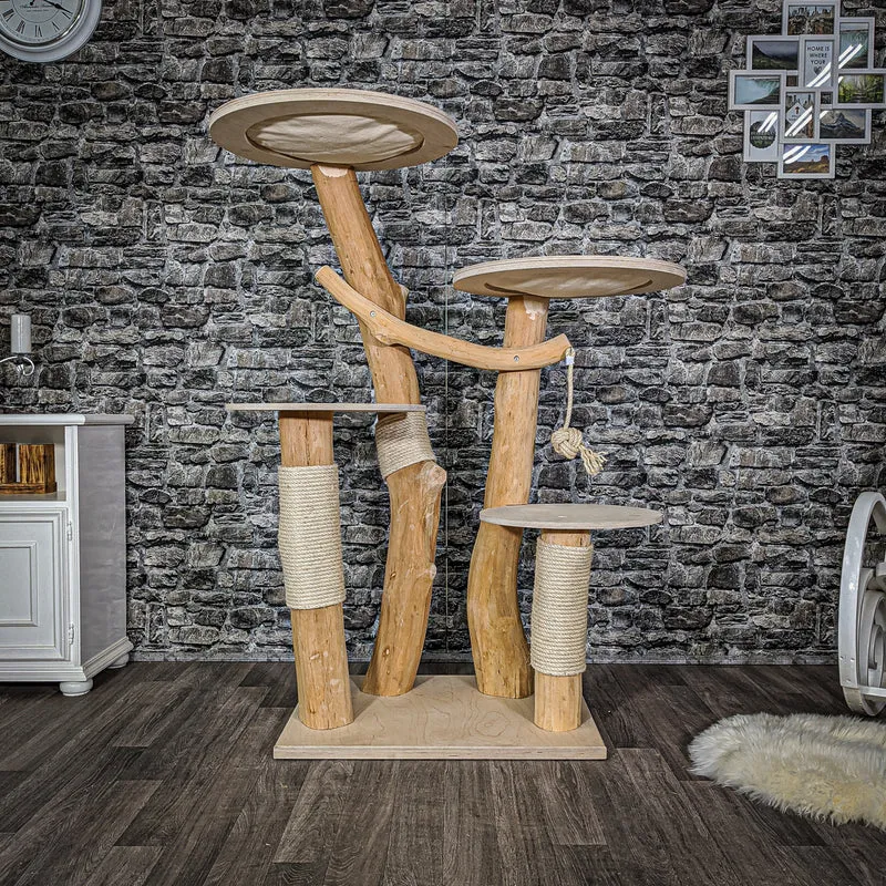 Naturkratzbaum 2073 Kratzbaum Natur Holz Design 145 cm hoch
