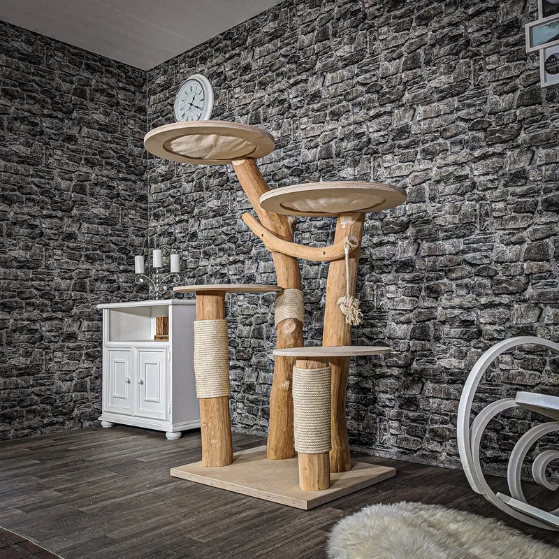 Naturkratzbaum 2073 Kratzbaum Natur Holz Design 145 cm hoch