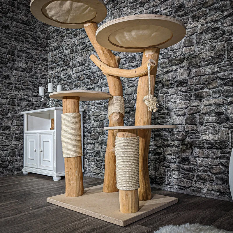Naturkratzbaum 2073 Kratzbaum Natur Holz Design 145 cm hoch