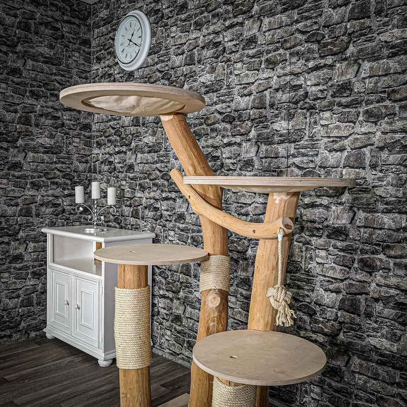 Naturkratzbaum 2073 Kratzbaum Natur Holz Design 145 cm hoch