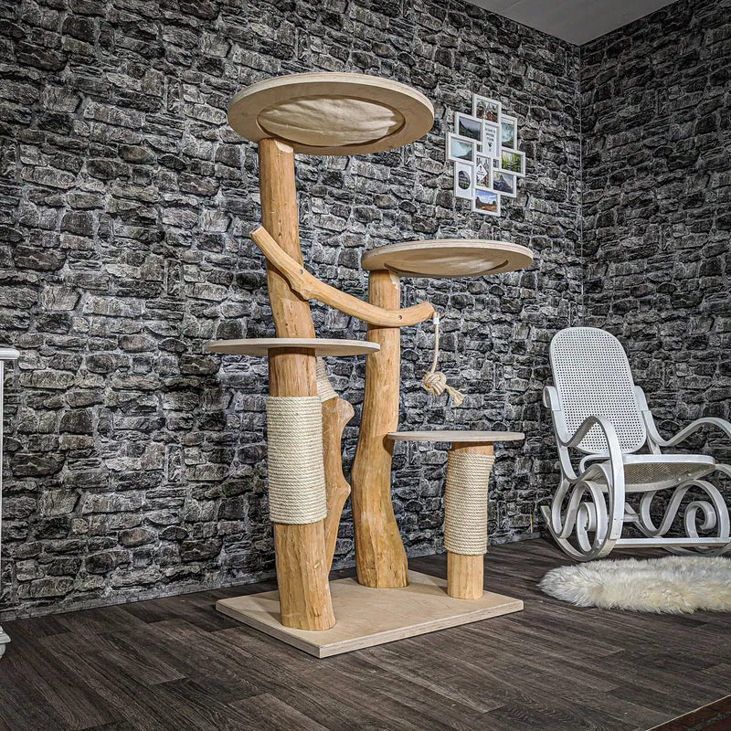 Naturkratzbaum 2073 Kratzbaum Natur Holz Design 145 cm hoch