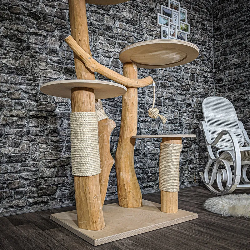 Naturkratzbaum 2073 Kratzbaum Natur Holz Design 145 cm hoch